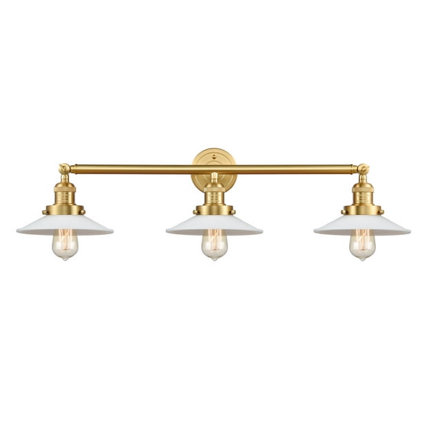 Antique Finish, Innovations 205-BB-G51 Transitional Three Light Bath Vanity from Franklin Restoration Collection in Brass Antique Finish, Innovations 205-BB-G51 Transitional Three Light Bath Vanity from Franklin Restoration Collection in Brass